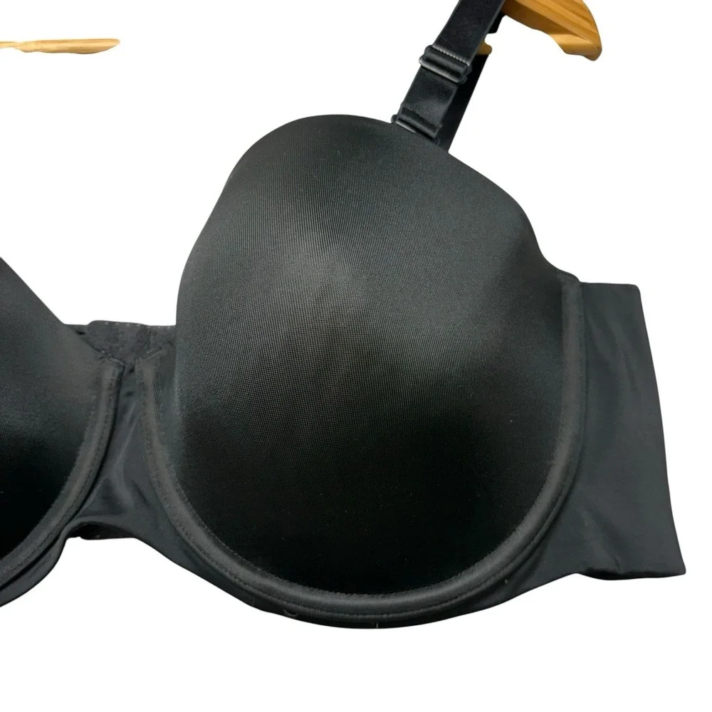 Cacique Womens Bra 44D Black Smooth Lightly Lined Strapless Multi Way Underwire